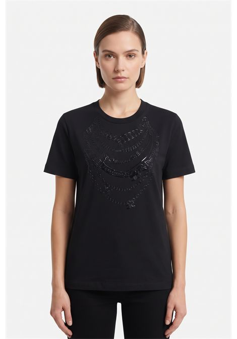 T-shirt In Cotone con Motivo Catene ELISABETTA FRANCHI | MA66A66E2110